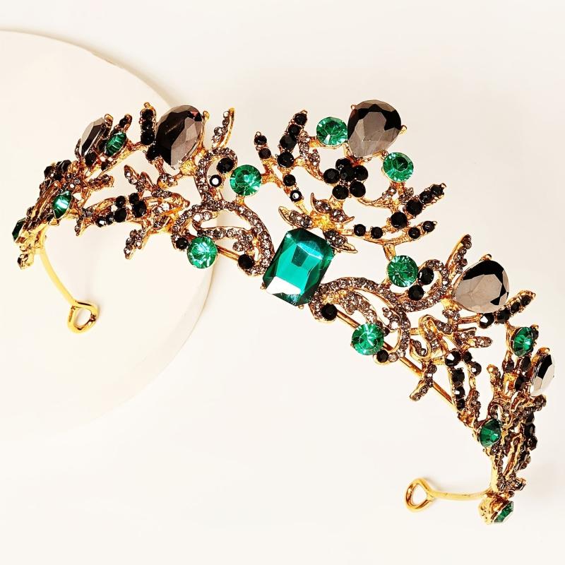Gothic Vintage Rhinestone Crown Tiara Bridal Hair Accessories