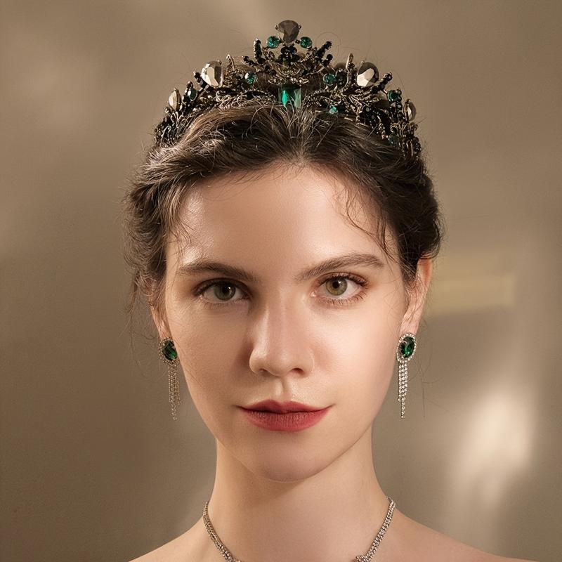 Gothic Vintage Rhinestone Crown Tiara Bridal Hair Accessories