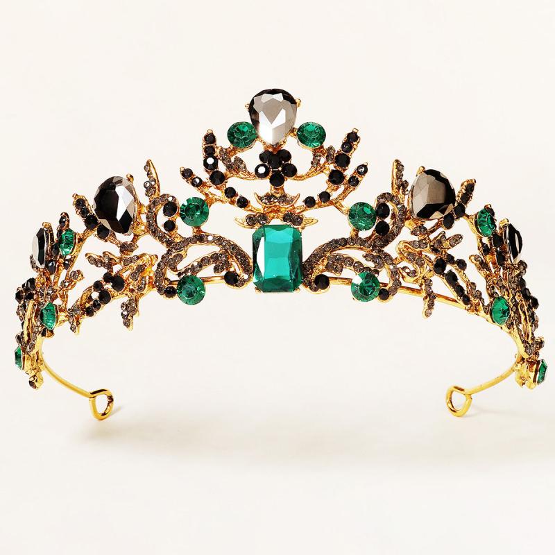 Gothic Vintage Rhinestone Crown Tiara Bridal Hair Accessories