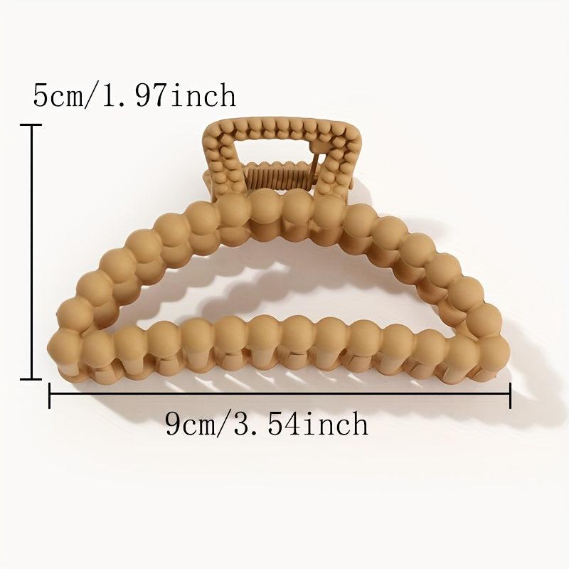 4Pcs Retro Beads Shape Hair Claws Matte Shark Claw Ponytail Holder