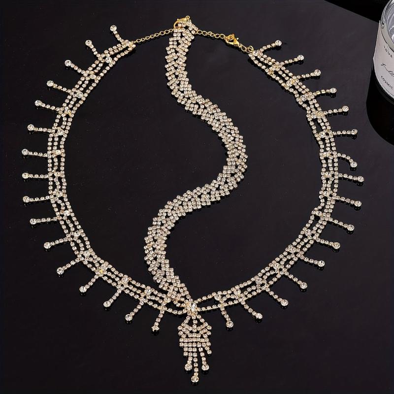 Rhinestone Tassel Pendant Bride Headband Hair Accessories