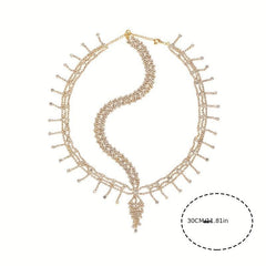 Rhinestone Tassel Pendant Bride Headband Hair Accessories
