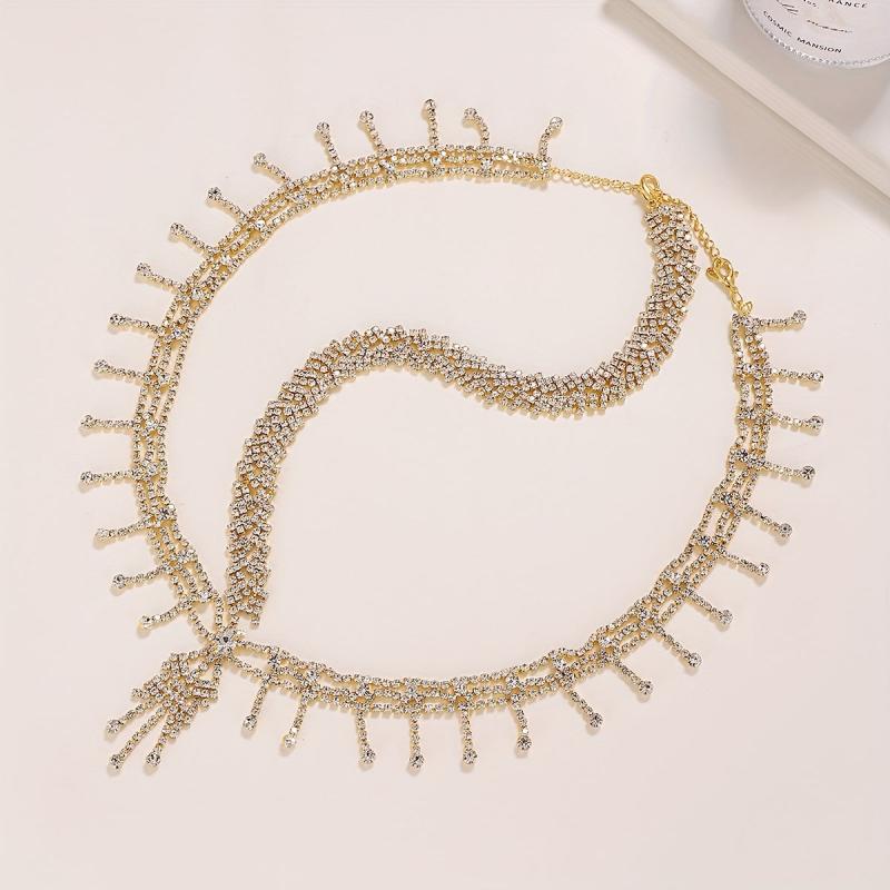 Rhinestone Tassel Pendant Bride Headband Hair Accessories