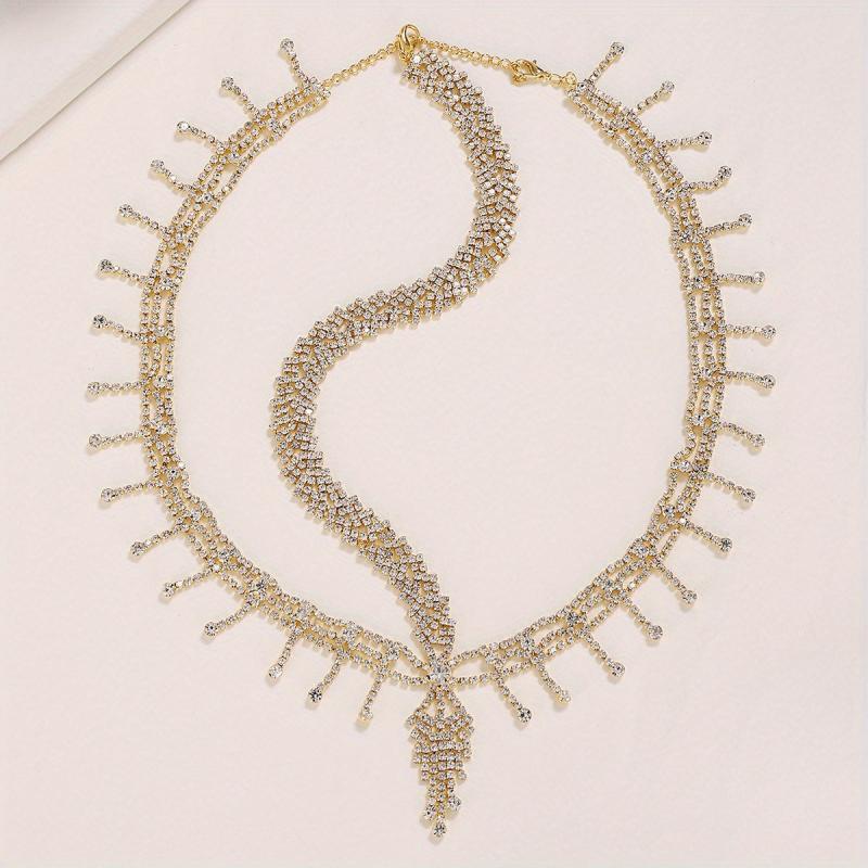 Rhinestone Tassel Pendant Bride Headband Hair Accessories