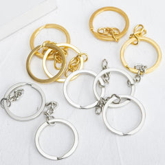 20pcs Bulk Keychain DIY Accessories Split Keyrings With Link Chain