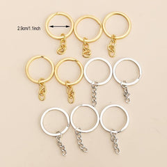 20pcs Bulk Keychain DIY Accessories Split Keyrings With Link Chain