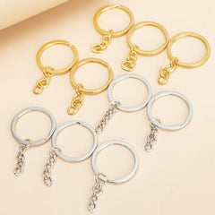 20pcs Bulk Keychain DIY Accessories Split Keyrings With Link Chain