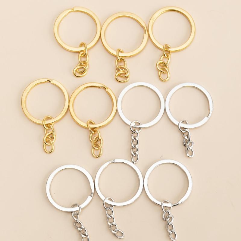 20pcs Bulk Keychain DIY Accessories Split Keyrings With Link Chain