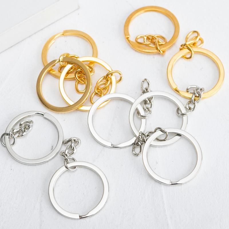 20pcs Bulk Keychain DIY Accessories Split Keyrings With Link Chain