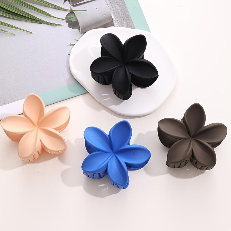 Matte Flower Claw Hair Clips Medium Barrette