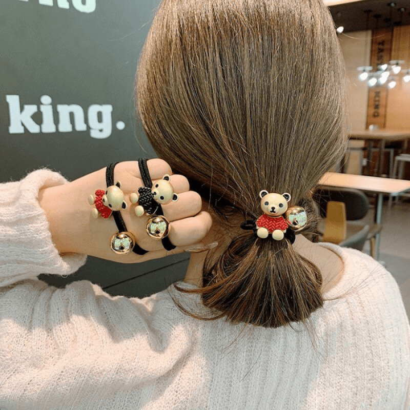 Metal Knot Hair Tie for Women - Bear Rubber Band Hair Rope