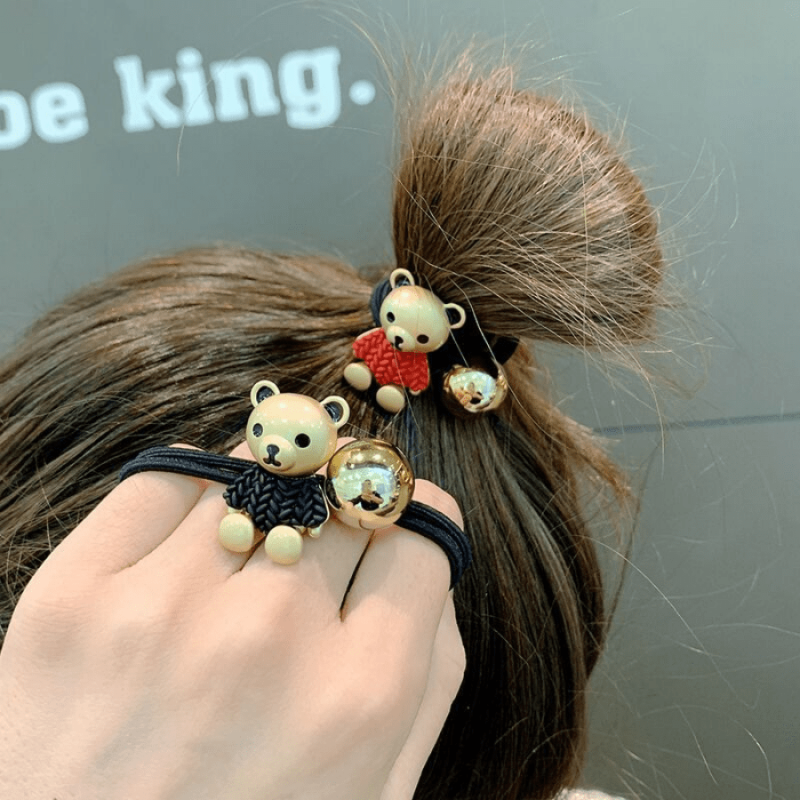 Metal Knot Hair Tie for Women - Bear Rubber Band Hair Rope