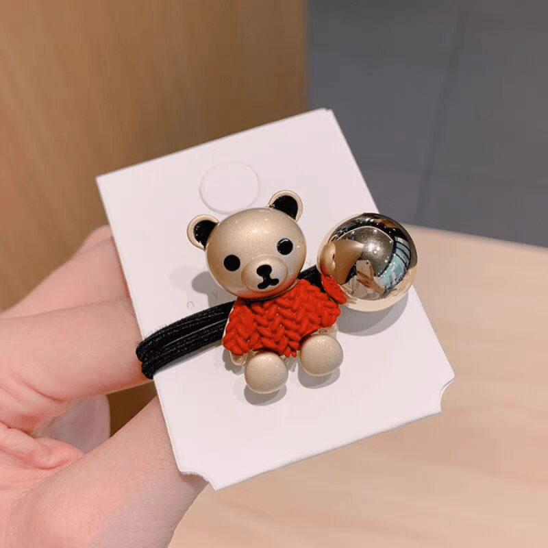 Metal Knot Hair Tie for Women - Bear Rubber Band Hair Rope