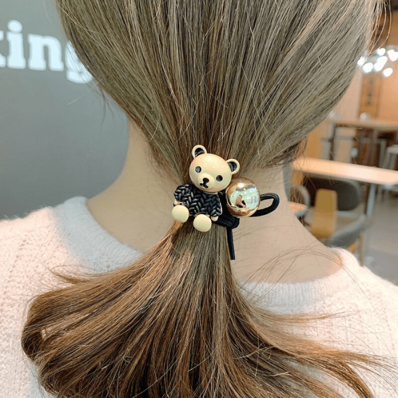 Metal Knot Hair Tie for Women - Bear Rubber Band Hair Rope