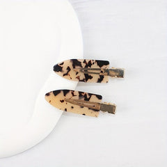 4pcs Tortoiseshell Hair Clips Acetate Retro Duckbill Clip Non Crease Hair Slides