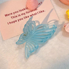 Boho Butterfly Hair Claw Clip Large Banana Clip Clear Matte Jaw Clamp Clip