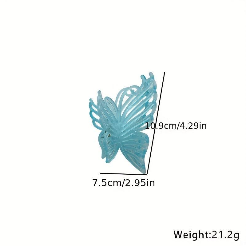 Boho Butterfly Hair Claw Clip Large Banana Clip Clear Matte Jaw Clamp Clip