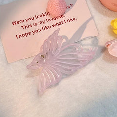 Boho Butterfly Hair Claw Clip Large Banana Clip Clear Matte Jaw Clamp Clip