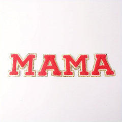 4pcs Iron On English Letters Stickers Towel Patches MAMA Clothes Accessories
