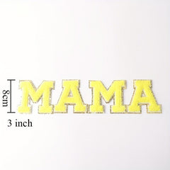 4pcs Iron On English Letters Stickers Towel Patches MAMA Clothes Accessories