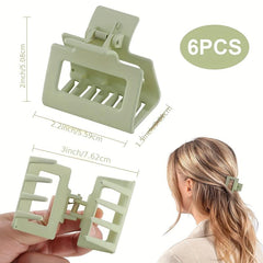 6pcs Hollow Shark Claw Hair Clips Hair Accessories Women