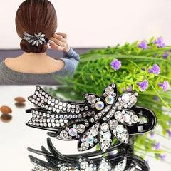Rhinestone Flower Hair Clip Hair Claws Vintage Hairclip