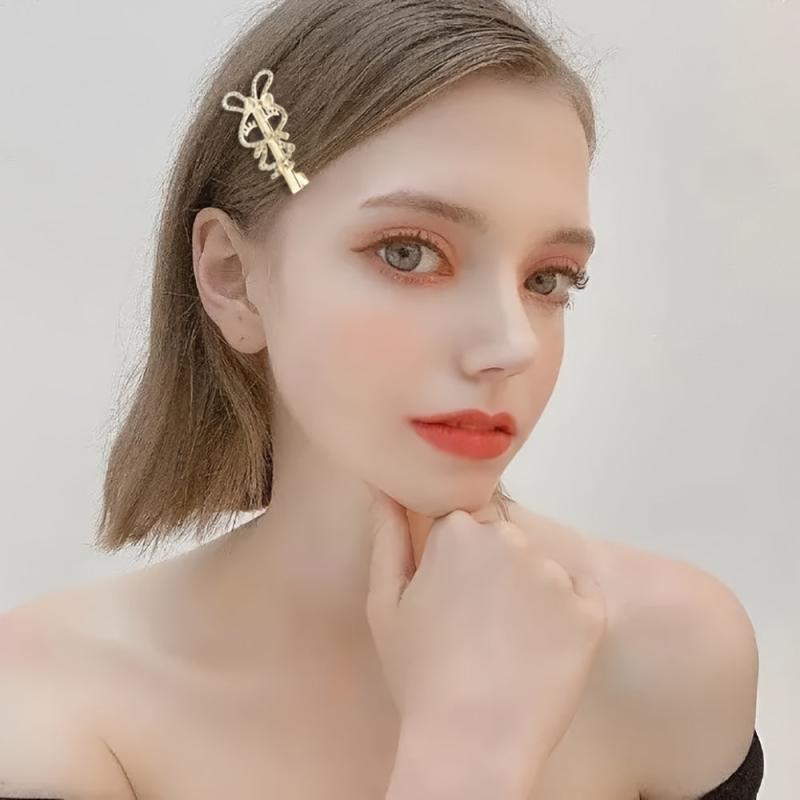 Glitter Duck Billed Clip Rhinestone Flower Butterfly Hair Clip