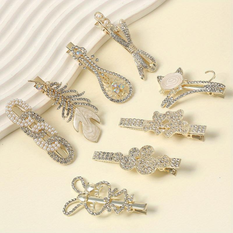 Glitter Duck Billed Clip Rhinestone Flower Butterfly Hair Clip