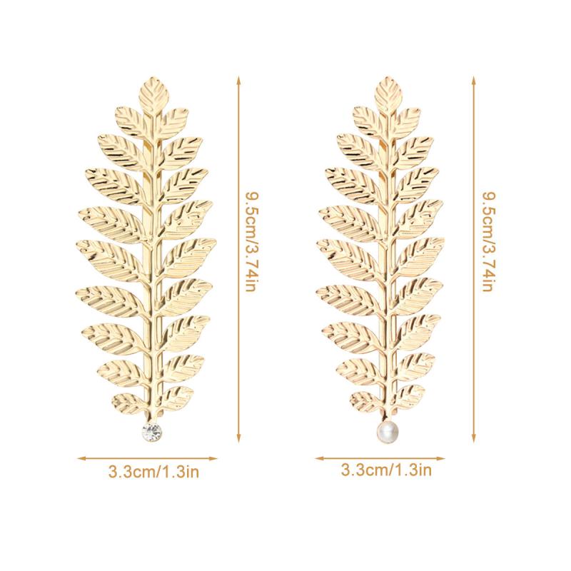 2 Pcs Golden Leaf Hair Clips for Greek Goddess Costumes