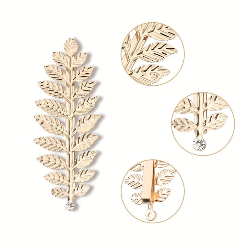 2 Pcs Golden Leaf Hair Clips for Greek Goddess Costumes
