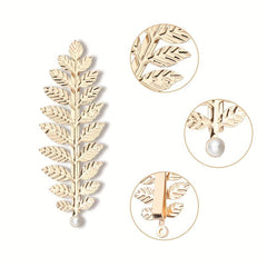 2 Pcs Golden Leaf Hair Clips for Greek Goddess Costumes
