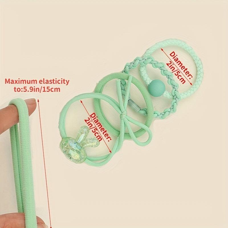 Cartoon Rabbit Hair Tie Female Braided Elastic Band Headwear Hair Accessories