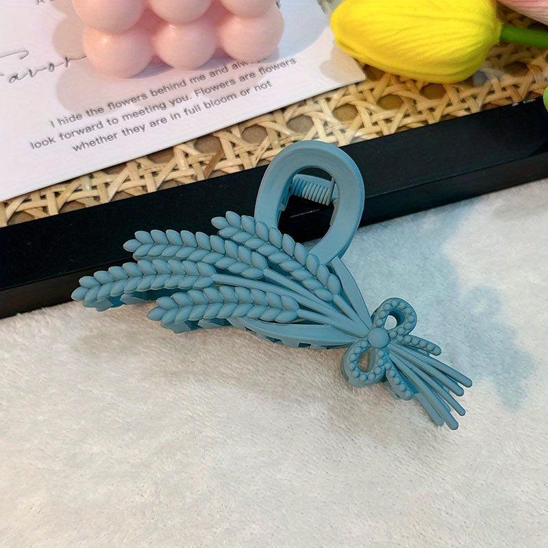 Frosted Hair Claw Wheat Ears Shaped Nonslip Shark Claw For Ponytail
