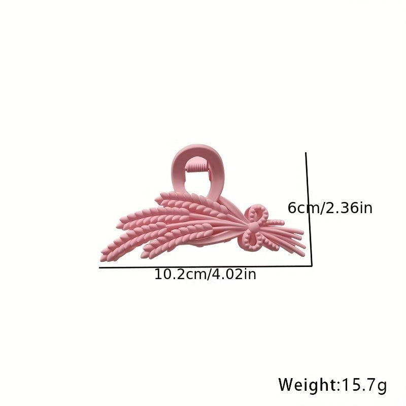 Frosted Hair Claw Wheat Ears Shaped Nonslip Shark Claw For Ponytail