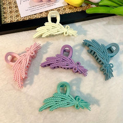 Frosted Hair Claw Wheat Ears Shaped Nonslip Shark Claw For Ponytail