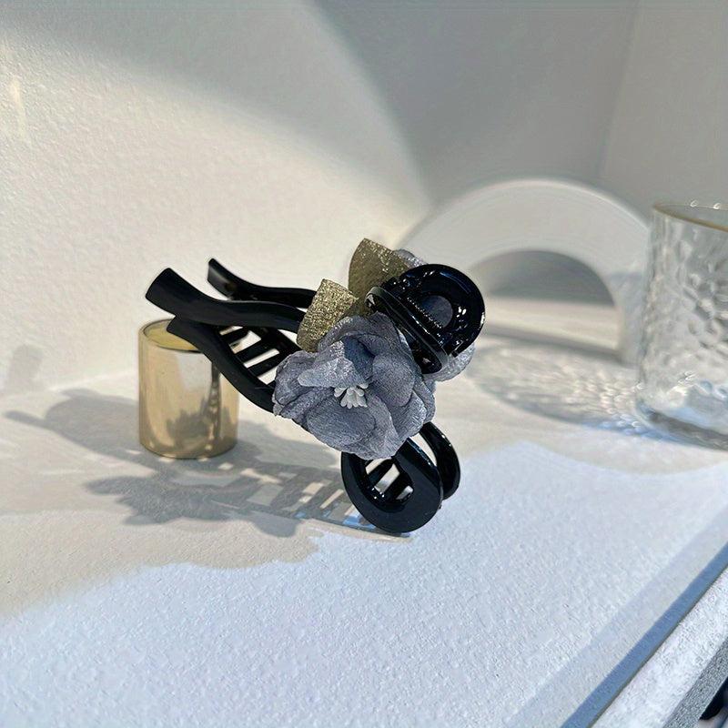 Camellia Flower Decor Hair Clips Non Slip Hair Claw Clip