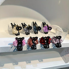 Camellia Flower Decor Hair Clips Non Slip Hair Claw Clip