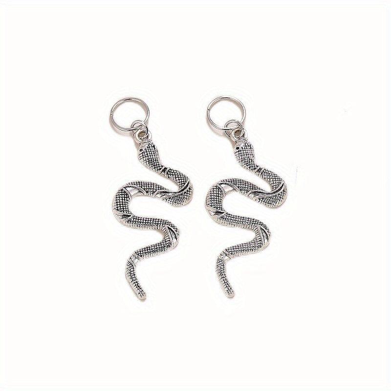 Gothic Style Hair Ring Charm Flame Snake Skeleton Pattern Dreadlock Braid Hair