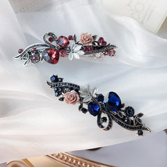 Crystal Flower Hair Clip French Barrette Hair Accessories