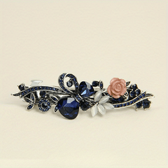 Crystal Flower Hair Clip French Barrette Hair Accessories
