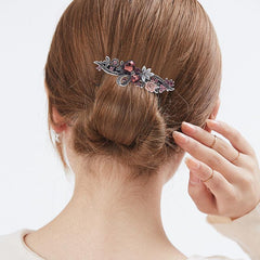 Crystal Flower Hair Clip French Barrette Hair Accessories