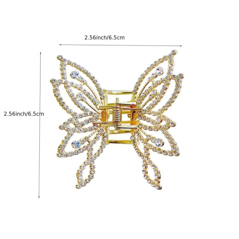Rhinestone Faux Pearl Tassel Hair Claw Clip