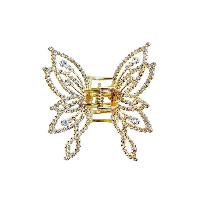 Rhinestone Faux Pearl Tassel Hair Claw Clip