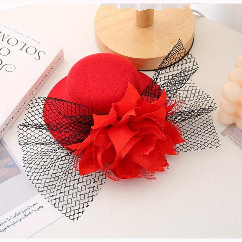 Mesh Flower Hair Accessories for Kids with Clip