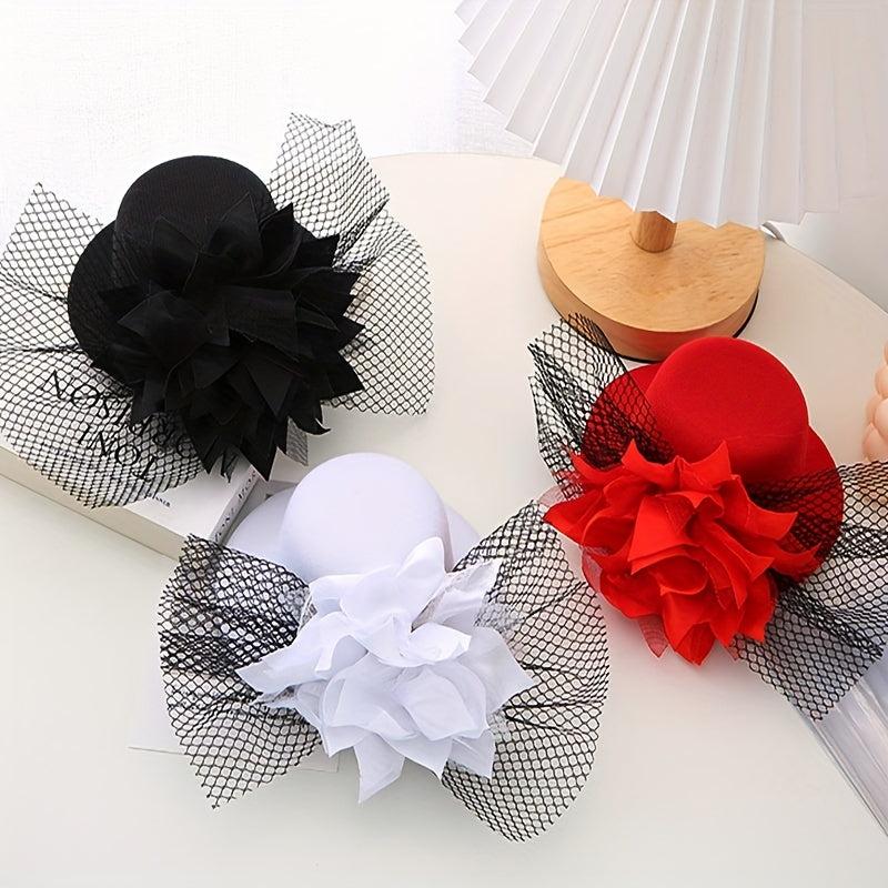 Mesh Flower Hair Accessories for Kids with Clip