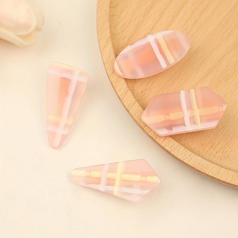 Pink Hair Clip Striped Duck Bill Clip Sweet Hair Accessory for Women Girls