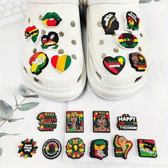 21pcs Black History Month Shoe Charm Set for Clogs Sandals DIY Decoration