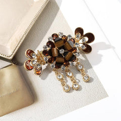 Boho Flower Rhinestone Hair Barrettes Crystal Hair Clips