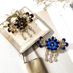 Boho Flower Rhinestone Hair Barrettes Crystal Hair Clips