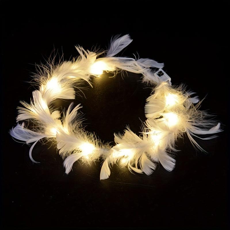 Faux Goose Feather Headband for Wedding Festive Party